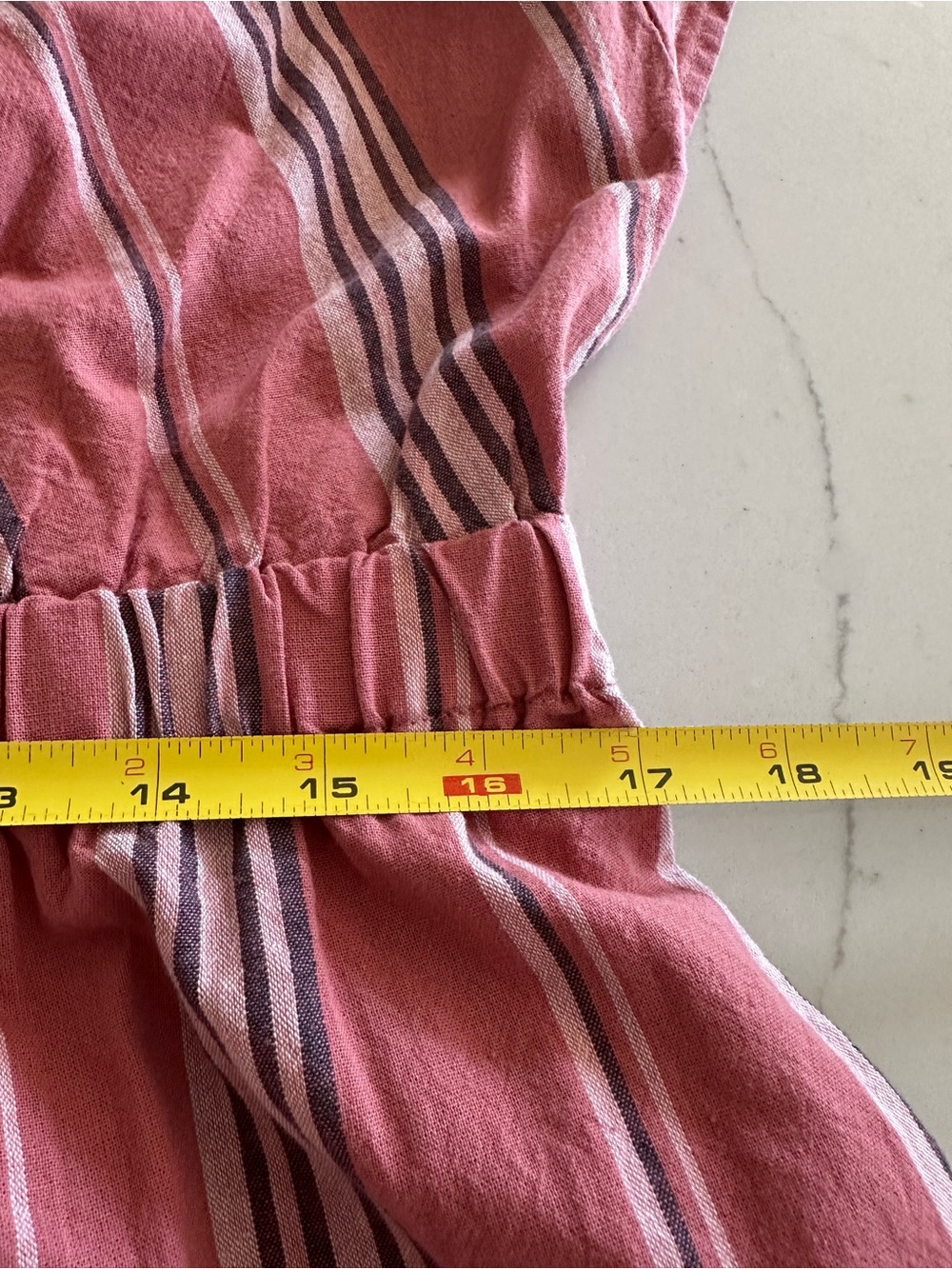 Universal Thread x Target Cotton Midi Dress Cap Sleeve Ruffle Pink Red Stripe LG - Picture 8 of 15